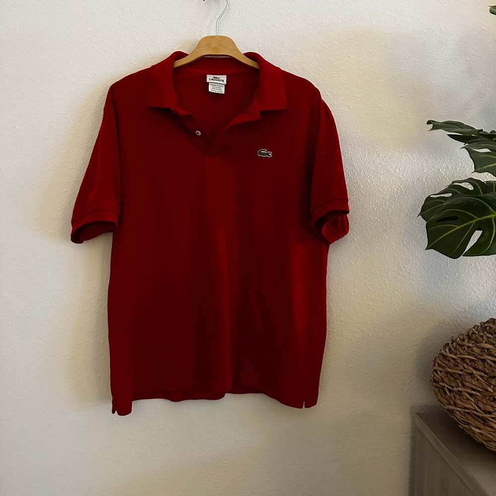 Lacoste Men's Logo Red Short Sleeve Polo Shirt Size‎ 2XL; Euro Size 7